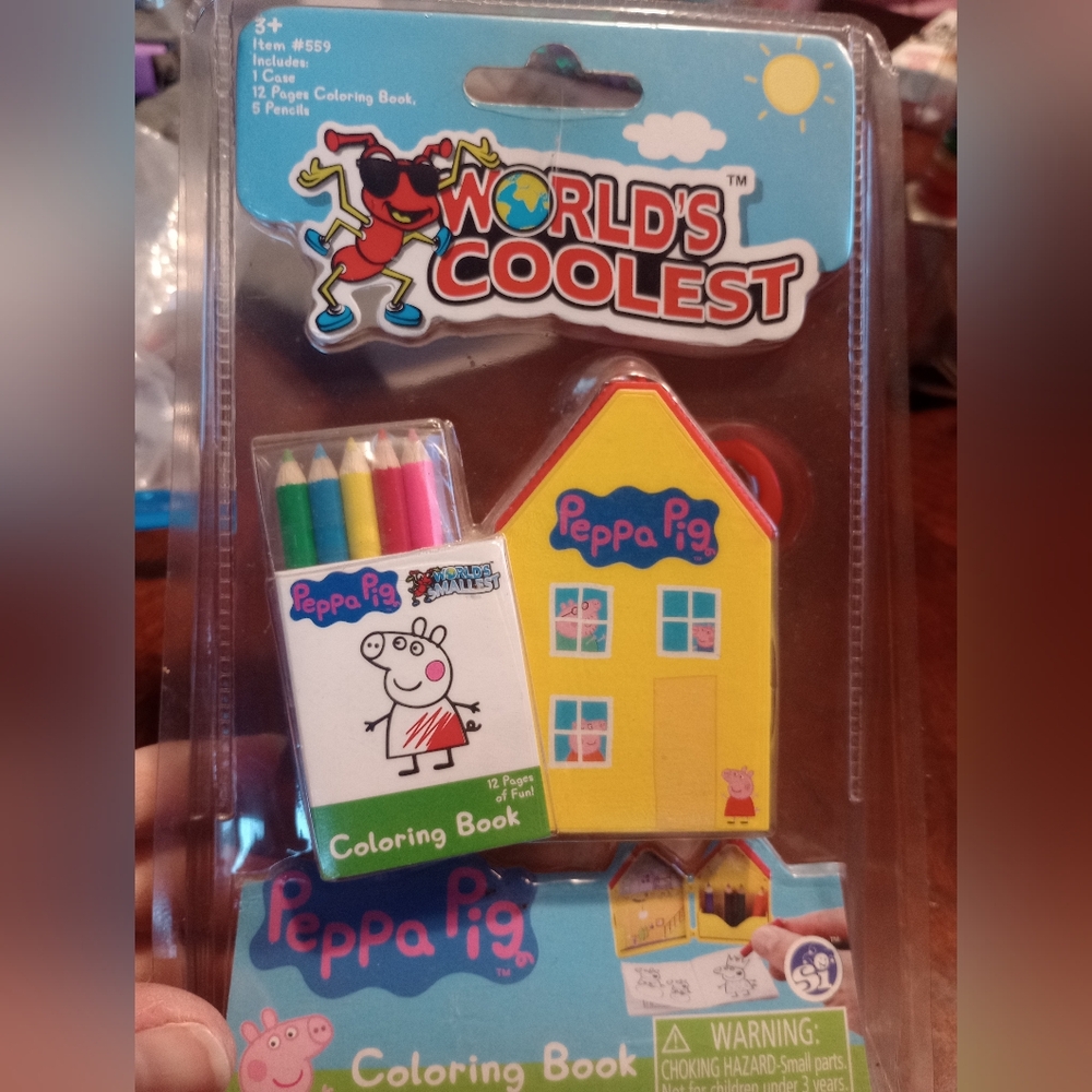 World's Smallest Peppa Pig Coloring Book House Set NEW